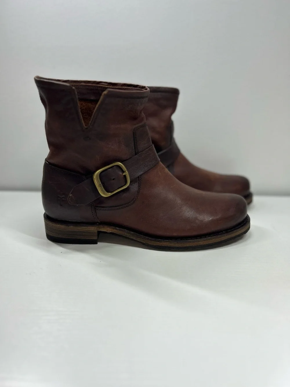 Frye Veronica Bootie Women's Brown Leather Buckle Ankle